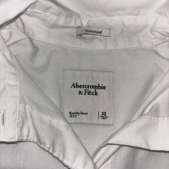 Abercrombie & Fitch Oversized White Button Down Blouse Women’s XS Old Money Top - Picture 6 of 10
